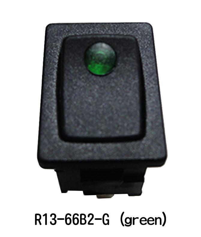 Miniature Rocker Switch Illuminated Lens, SP, cut out 19.4* 13 mm