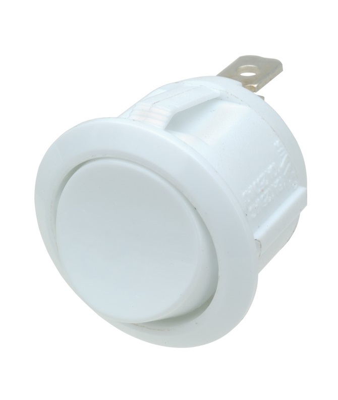 SPST On Off Switch Circular Rocker White