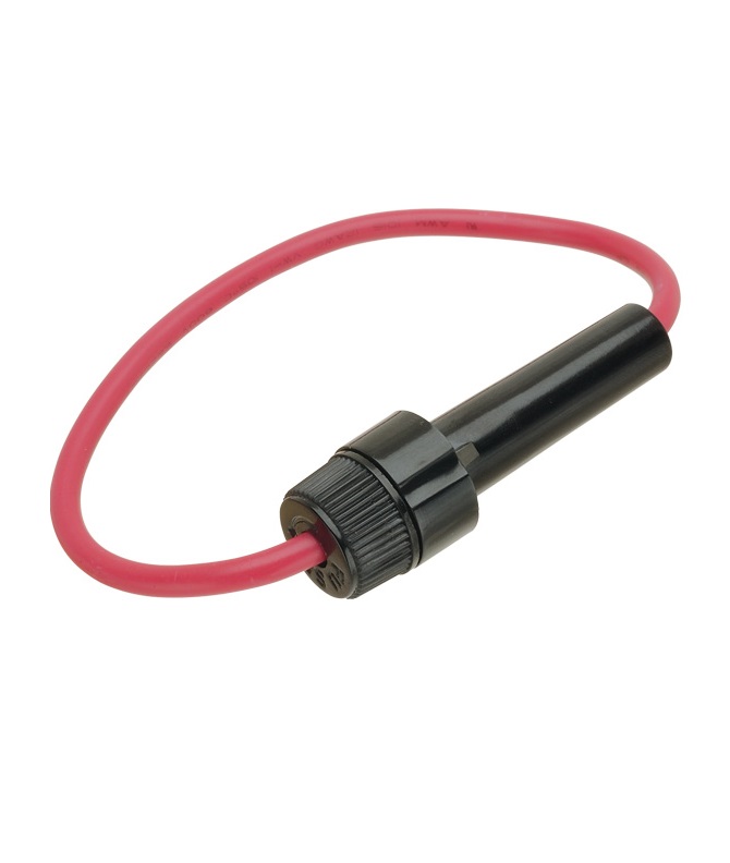 20mm In Line Fuseholder 20a 250v Black