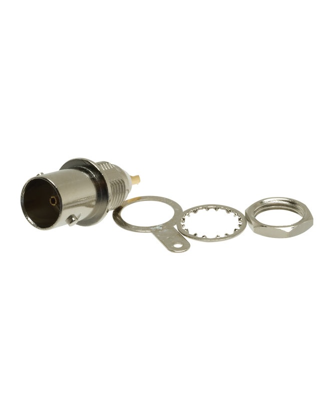50 Ohm Nickel Plate BNC Bulkhead Socket