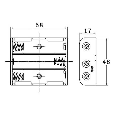 3 X AA Studs Battery Holder 