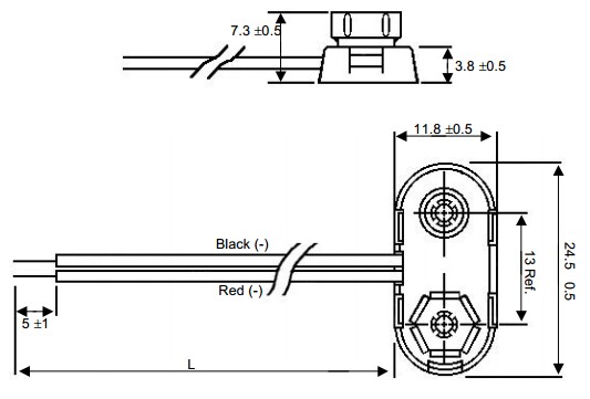 Battery Clip PP3 Side Entry 150mm
