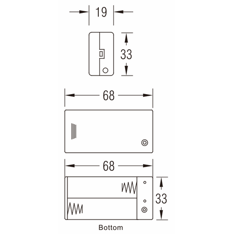 2 X AA Box Battery Holder with Switch